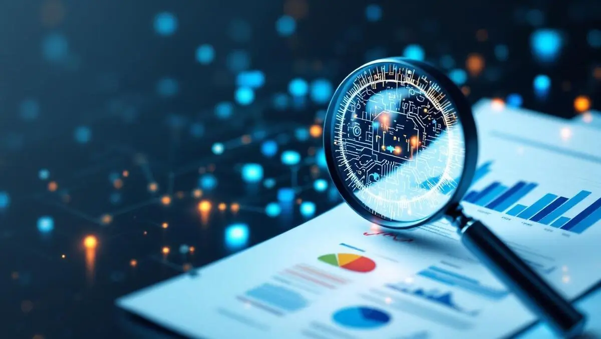 Magnifying glass examining financial documents ai symbolizing audit fraud growth